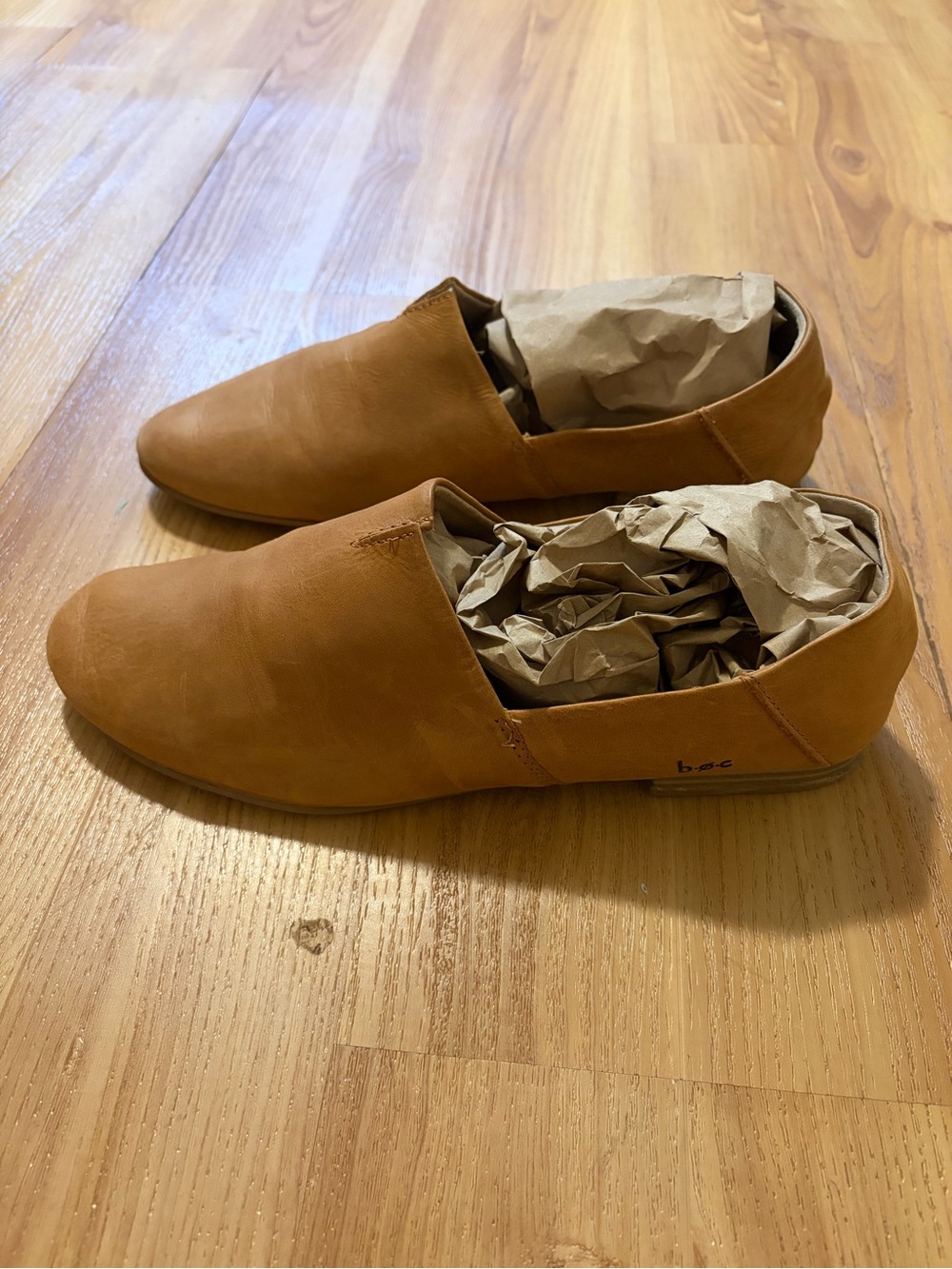 b.o.c. Women's Slip-On Leather Loafers in Cognac Brown